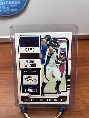 Russell Wilson 2023 Panini Contenders Game Ticket Red #32 Denver Bronc