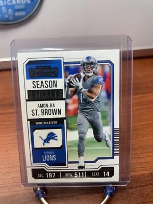 Amon-Ra St. Brown 2023 Panini Contenders Season Ticket Retail #34 Detr