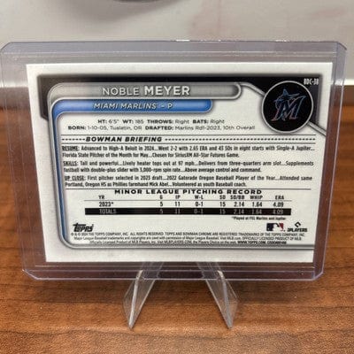 Noble Meyer 2024 Bowman Draft Chrome Steel Metal Refractor /100#BDC-38