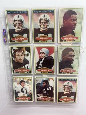 Oakland Raider 1980 Vintage Football Lot (9)