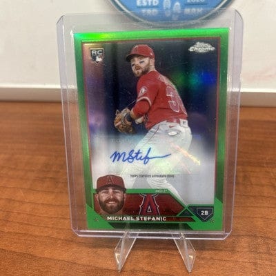 Michael Stefanic RC 2023 Topps Chrome Update Green Refractor Auto #AC-