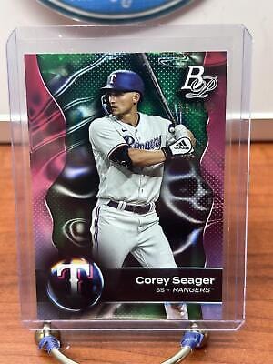 Corey Seager 2023 Bowman Platinum Emerald Ice Foil #97 Texas Ranger /2