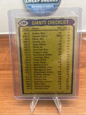 Cheap Sneaks Footwear/Sports Cards 1979 Topps #188 New York Giants TL Doug Kotar Jimmy Robinson/Jackson/M