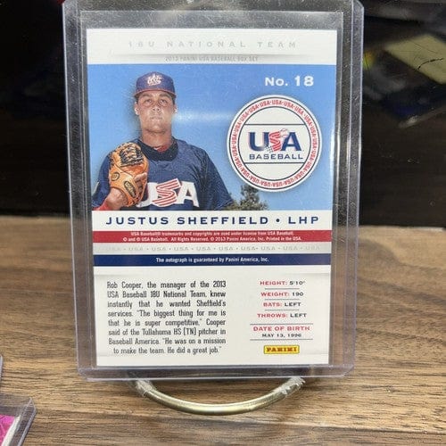 Cheap Sneaks Footwear/Sports Cards 2013 Panini USA Baseball Autograph Justus Sheffield SP 437/499 basebal