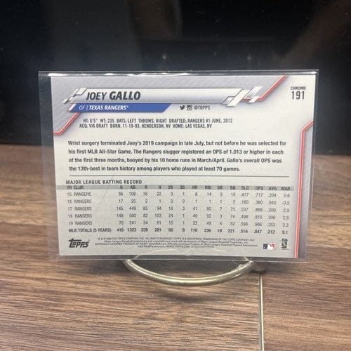 Cheap Sneaks Footwear/Sports Cards 2020 Topps Joey Gallo Chrome Silver Pack