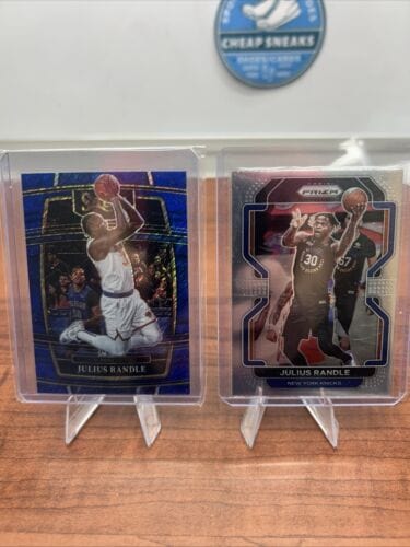 Cheap Sneaks Footwear/Sports Cards 2021-22 Panini Select Blue Shimmer Prizm Julius Randle #88 + Bonus Car
