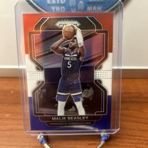 Cheap Sneaks Footwear/Sports Cards 2021 Panini Prizm #98 Malik Beasley Red White Blue Minnesota Timberwol