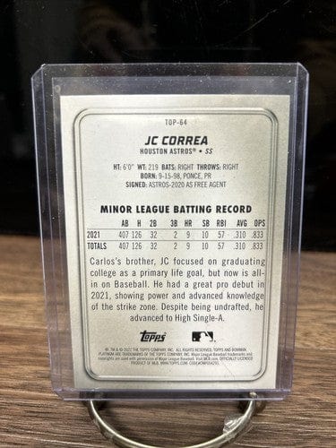 Cheap Sneaks Footwear/Sports Cards 2022 Bowman Platinum JC Correa Top Prospects #TOP-64