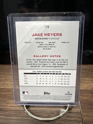 Cheap Sneaks Footwear/Sports Cards 2022 Topps Gallery Jake Meyers RC Rookie #178 Houston Astros