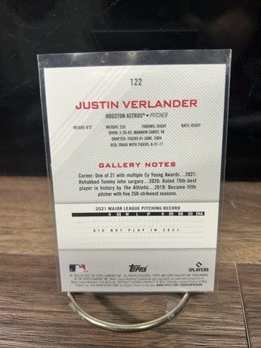 Cheap Sneaks Footwear/Sports Cards 2022 TOPPS GALLERY JUSTIN VERLANDER RAINBOW FOIL #122 HOUSTON ASTROS