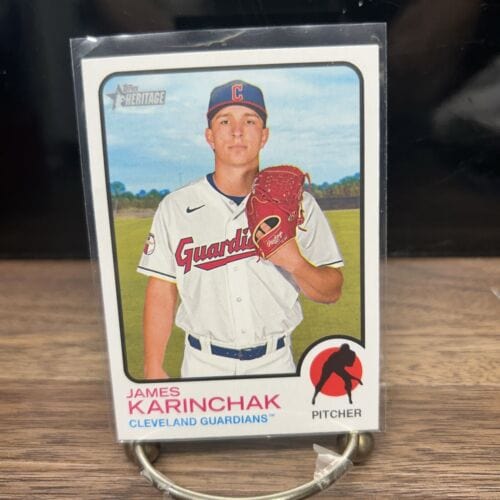 Cheap Sneaks Footwear/Sports Cards 2022 Topps Heritage High Number James Karinchak Base #615 Cleveland Gu