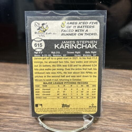 Cheap Sneaks Footwear/Sports Cards 2022 Topps Heritage High Number James Karinchak Base #615 Cleveland Gu