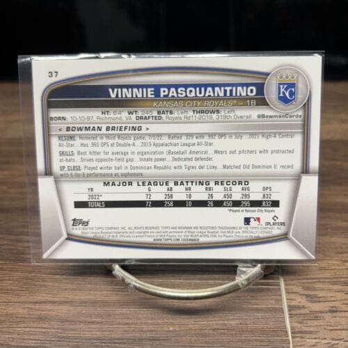 Cheap Sneaks Footwear/Sports Cards 2023 Bowman Baseball VINNIE PASQUANTINO Rookie Card 37 Kansas City Roy