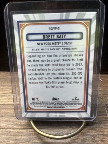 Cheap Sneaks Footwear/Sports Cards 2023 Bowman Chrome Brett Baty ROY Favorites Mojo Refractor Rookie RC #