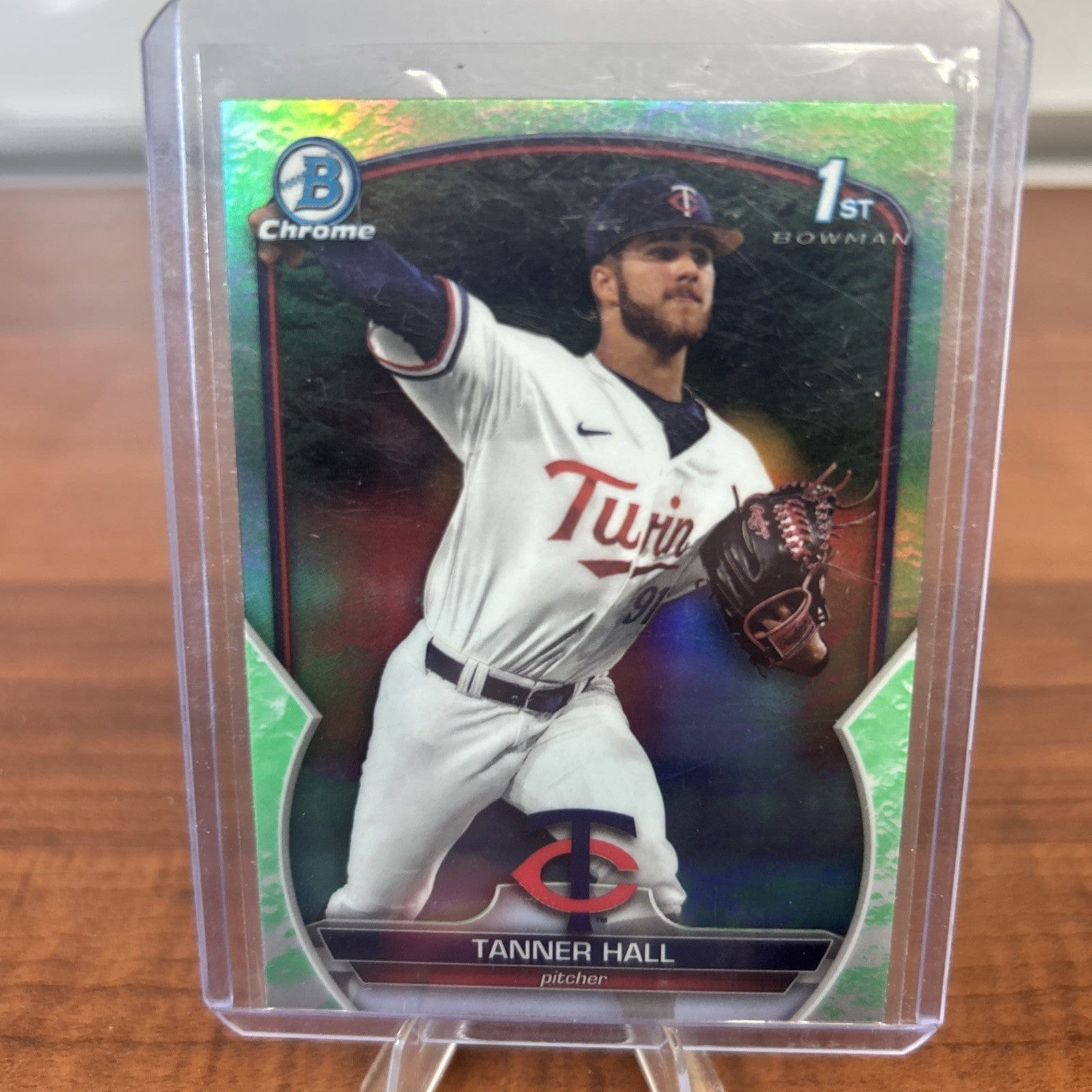 Cheap Sneaks Footwear/Sports Cards 2023 Bowman Chrome Light Green Refractor Tanner Hall BDC-174!