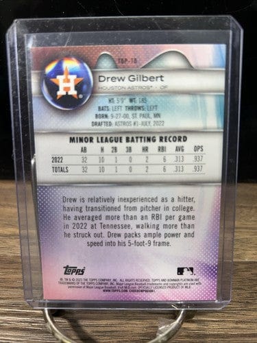 Cheap Sneaks Footwear/Sports Cards 2023 Bowman Platinum Baseball #TOP-70 Drew Gilbert Houston Astros