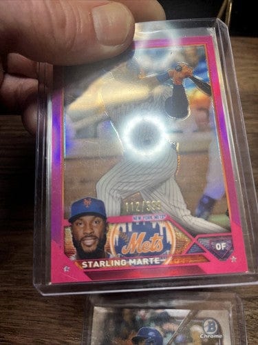 Cheap Sneaks Footwear/Sports Cards 2023 Topps Chrome Pink Refractor STARLING MARTE 112/399