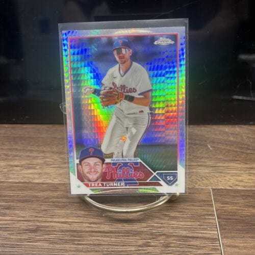 Cheap Sneaks Footwear/Sports Cards 2023 Topps Chrome Trea Turner Prizm Refractor No. 103
