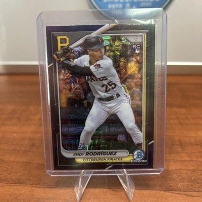 Cheap Sneaks Footwear/Sports Cards 2024 Bowman Chrome Endy Rodrgiuez RC /175 Navy Blue Mega Mojo #68 Rook