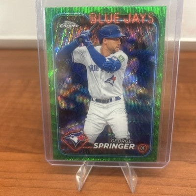 Cheap Sneaks Footwear/Sports Cards 2024 Topps Chrome-George Springer #134 Green Wave Refractor /99