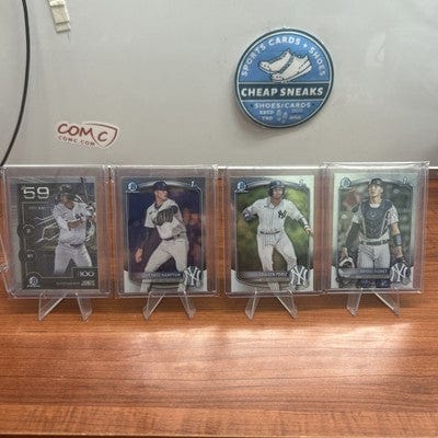 Cheap Sneaks Footwear/Sports Cards 2025 Bowman Chrome Baseball Yankees Lot Jones BTB-59, Perez BCP-80,Flo