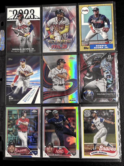 Cheap Sneaks Footwear/Sports Cards Acuna Jr, Harriss II, A Riley, M Olson, H Aaron Atlanta Braves Lots Topps, Topps Chrome, Bowman Chrome 2000-2024 10+ V