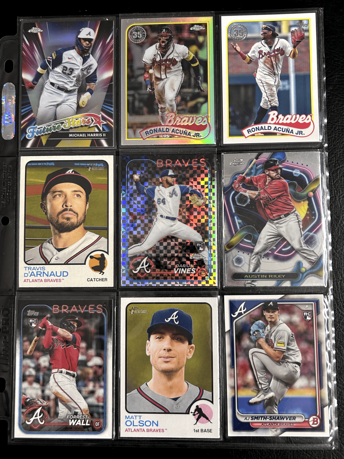 Cheap Sneaks Footwear/Sports Cards Acuna Jr, Vines, Harris II, Riley, Smith-Shawer Atlanta Braves Lots Topps, Topps Chrome, Bowman Chrome 2000-2024 10+ V