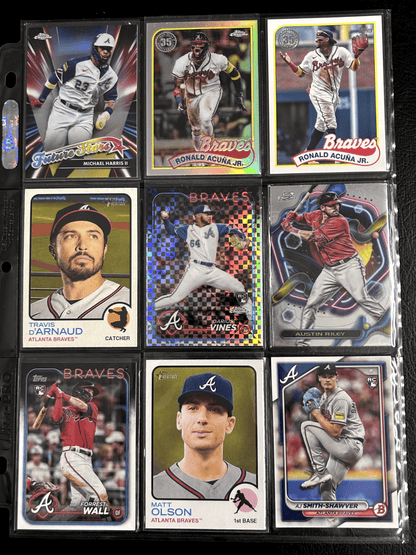 Cheap Sneaks Footwear/Sports Cards Acuna Jr, Vines, Harris II, Riley, Smith-Shawer Atlanta Braves Lots Topps, Topps Chrome, Bowman Chrome 2000-2024 10+ V