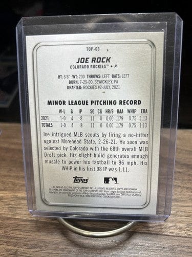 Cheap Sneaks Footwear/Sports Cards Baseball Card #175 Chrome Base 2022 Bowman Platinum EMERALD ICE FOILBOARD Joe Rock #TOP-63. #267/299