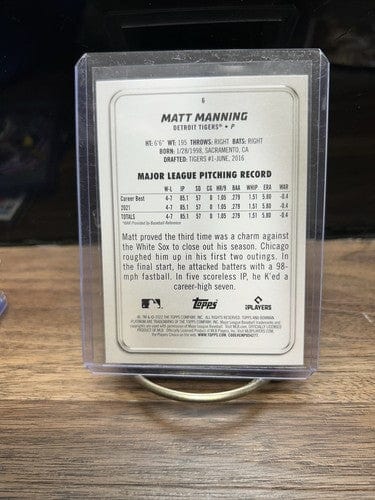 Cheap Sneaks Footwear/Sports Cards Baseball Card #175 Chrome Base 2022 Bowman Platinum Matt Manning #6 Detroit Tigers Rookie Card