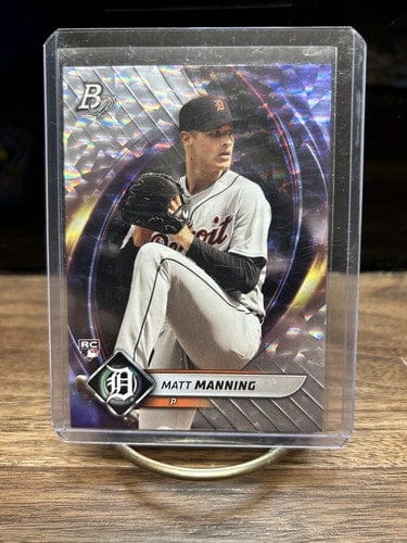 Cheap Sneaks Footwear/Sports Cards Baseball Card #175 Chrome Base 2022 Bowman Platinum Matt Manning Icy Foil Rookie Detroit Tigers #6