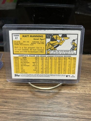 Cheap Sneaks Footwear/Sports Cards Baseball Card #175 Chrome Base 2022 Topps Archives #47 Matt Manning rookie card Detroit Tigers
