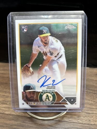 Cheap Sneaks Footwear/Sports Cards Baseball Card #175 Chrome Base 2023 TOPPS CHROME KEN WALDICHUK RC ROOKIE AUTO OAKLAND ATHLETICS SS4
