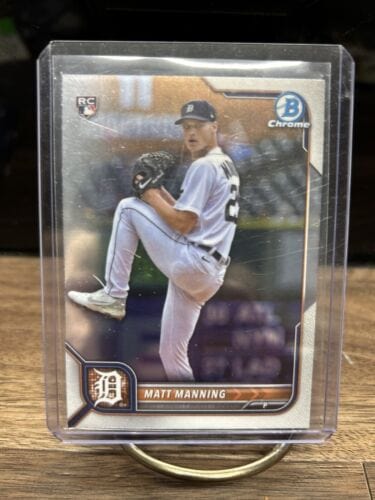 Cheap Sneaks Footwear/Sports Cards Baseball Card #175 Chrome Base Matt Manning 2022 Bowman Chrome #23 RC Detroit Tigers
