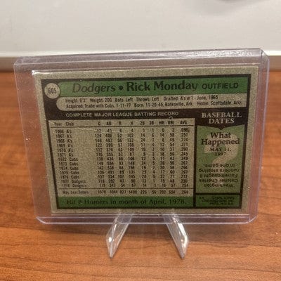 Cheap Sneaks Footwear/Sports Cards Baseball Card 1979 Topps #605 - Rick Monday - LA Dodgers - Vintage