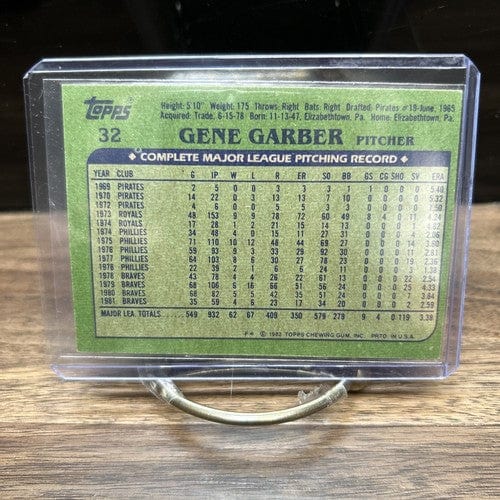 Cheap Sneaks Footwear/Sports Cards Baseball Card 1982 Topps # 32 Gene Garber Autograph Signed Card (M) Atlanta Braves