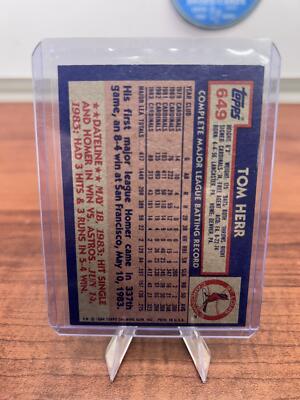 Cheap Sneaks Footwear/Sports Cards Baseball Card 1984 Topps #649 Tom Herr