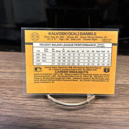 Cheap Sneaks Footwear/Sports Cards Baseball Card 1988 Donruss Leaf MVP Kal Daniels #BC-18 - Cincinnati Reds