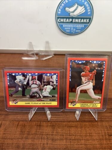 Cheap Sneaks Footwear/Sports Cards Baseball Card 1988 Fleer 87 World Series Cardinals/Twins Insert Set #6,#11 Of 12 Gam