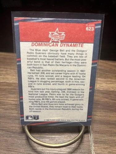 Cheap Sneaks Footwear/Sports Cards Baseball Card 1988 Fleer George Bell/Pedro Guerrero #623 Blue Jays Dodgers Superstar