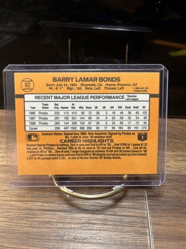 Cheap Sneaks Footwear/Sports Cards Baseball Card 1989 Donruss #92 Barry Bonds Pittsburgh Pirates Card