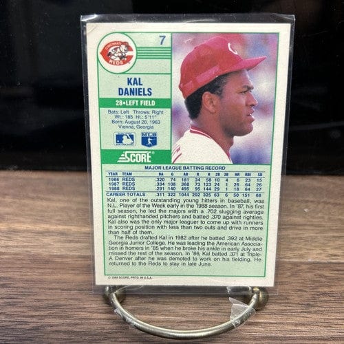 Cheap Sneaks Footwear/Sports Cards Baseball Card 1989 Score #7 Kal Daniels Cincinnati Reds baseball card