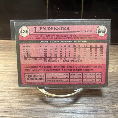 Cheap Sneaks Footwear/Sports Cards Baseball Card 1989 Topps #435 Len Dykstra New York Mets