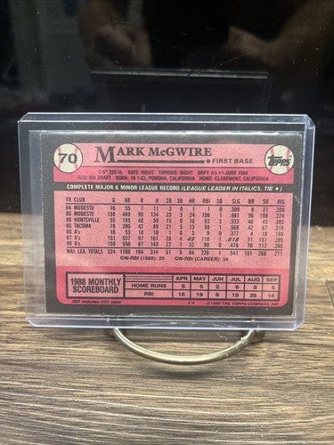 Cheap Sneaks Footwear/Sports Cards Baseball Card 1989 Topps Mark McGwire ***Error Card Weight 220??Not Sure Just Going