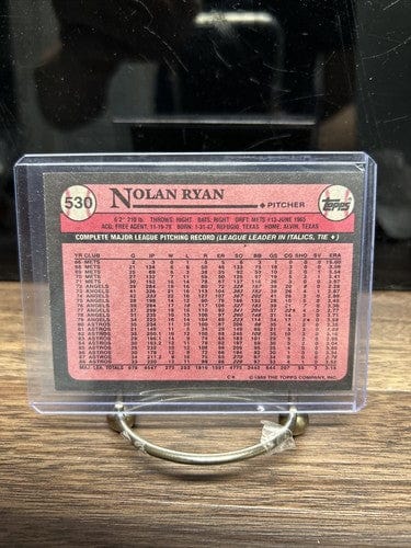 Cheap Sneaks Footwear/Sports Cards Baseball Card 1989 Topps Nolan Ryan Baseball Card #530 Mint FREE SHIPPING