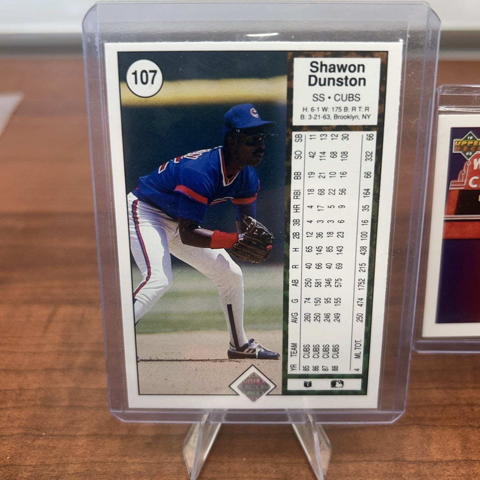 Cheap Sneaks Footwear/Sports Cards Baseball Card 1989 Upper Deck Shawon Dunston Chicago Cubs #107 + Bonus Card