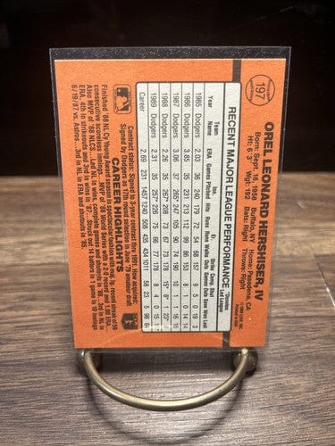Cheap Sneaks Footwear/Sports Cards Baseball Card 1990 Donruss Baseball Card Orel Hershiser #197 Los Angeles Dodgers MLB