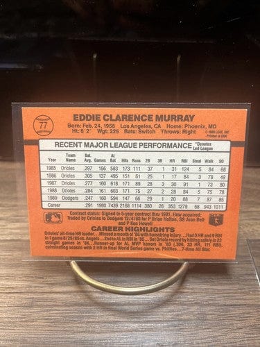 Cheap Sneaks Footwear/Sports Cards Baseball Card 1990 Donruss Eddie Murray Los Angeles Dodgers #77