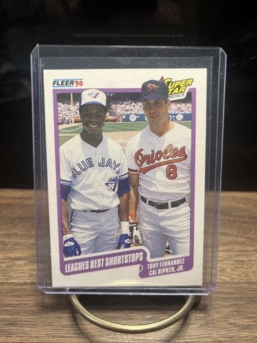 Cheap Sneaks Footwear/Sports Cards Baseball Card 1990 Fleer  #634 Cal Ripken, Jr Tony Fernandez Shortstops Orioles Blue