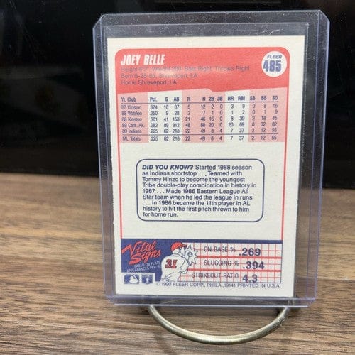 Cheap Sneaks Footwear/Sports Cards Baseball Card 1990 Fleer Joey “Albert” Belle Rookie Card #485 Cleveland Indians
